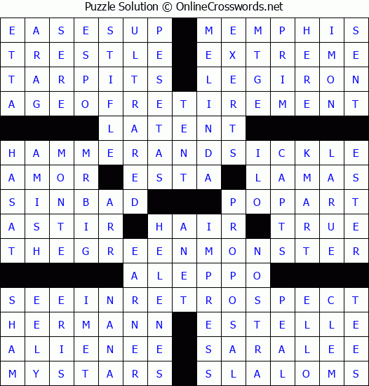 Solution for Crossword Puzzle #3784