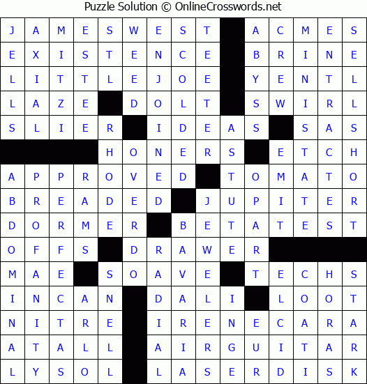 Solution for Crossword Puzzle #3790