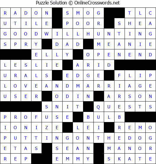 Solution for Crossword Puzzle #3799