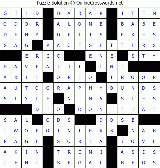 Solution for Crossword Puzzle #3801
