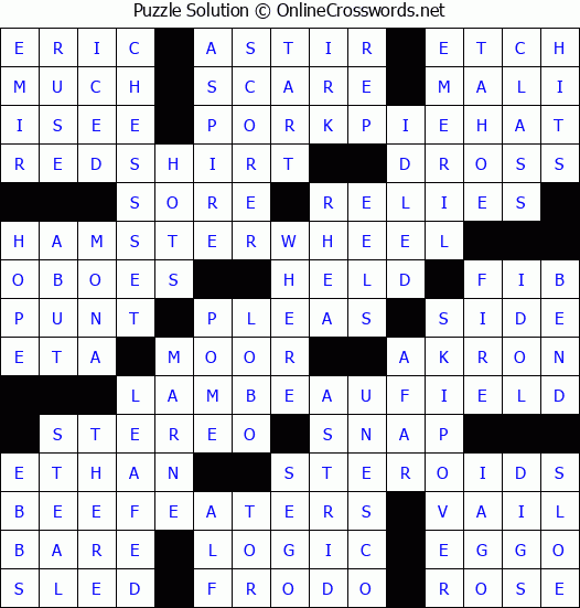 Solution for Crossword Puzzle #3806