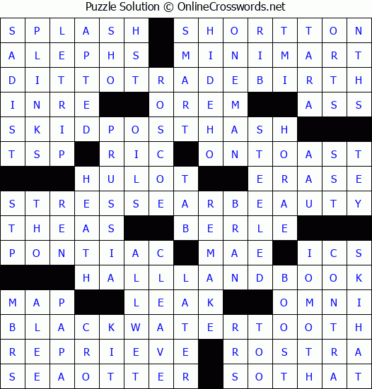 Solution for Crossword Puzzle #3807