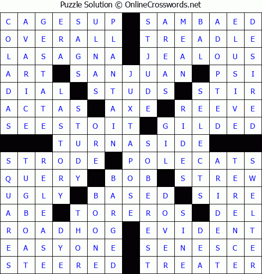 Solution for Crossword Puzzle #3808