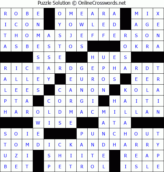 Solution for Crossword Puzzle #3810