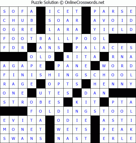 Solution for Crossword Puzzle #3811
