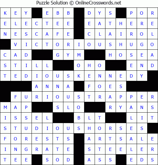 Solution for Crossword Puzzle #3812