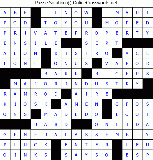 Solution for Crossword Puzzle #3813