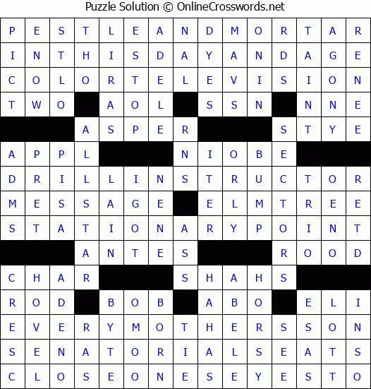 Solution for Crossword Puzzle #3814