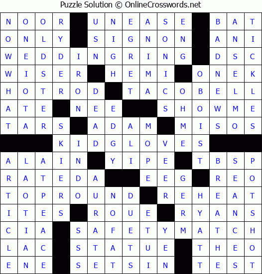 Solution for Crossword Puzzle #3817