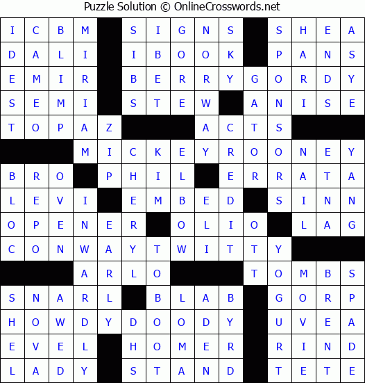 Solution for Crossword Puzzle #3818