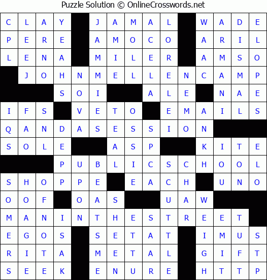 Solution for Crossword Puzzle #3822