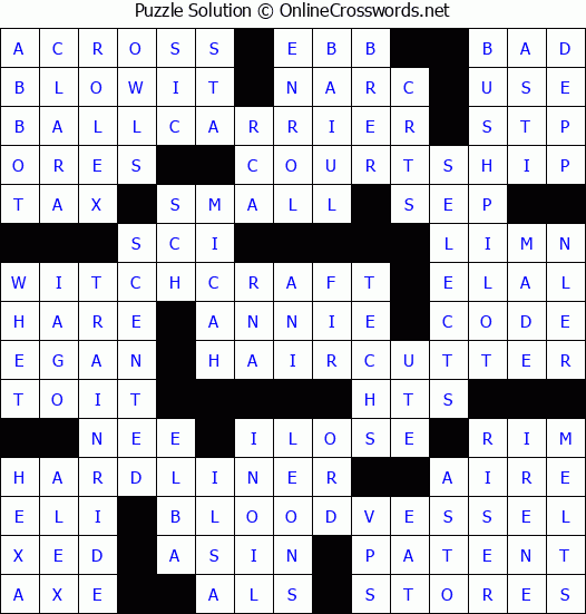 Solution for Crossword Puzzle #3823