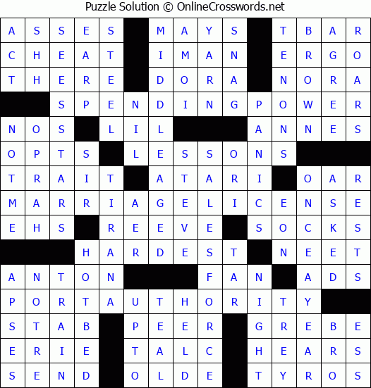 Solution for Crossword Puzzle #3824