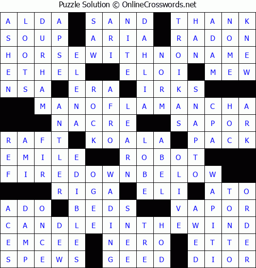 Solution for Crossword Puzzle #3831