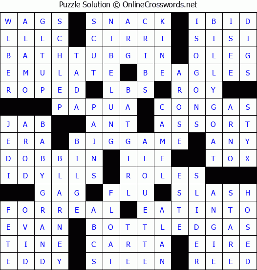 Solution for Crossword Puzzle #3834