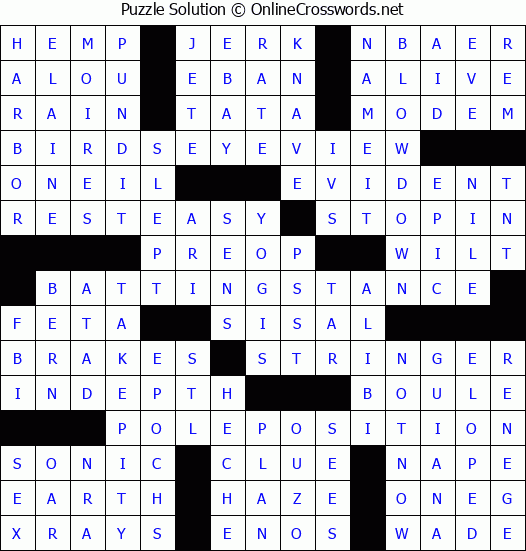 Solution for Crossword Puzzle #3842