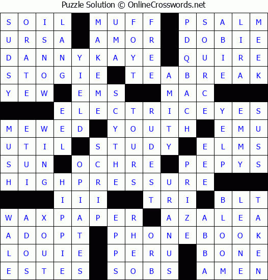 Solution for Crossword Puzzle #3847