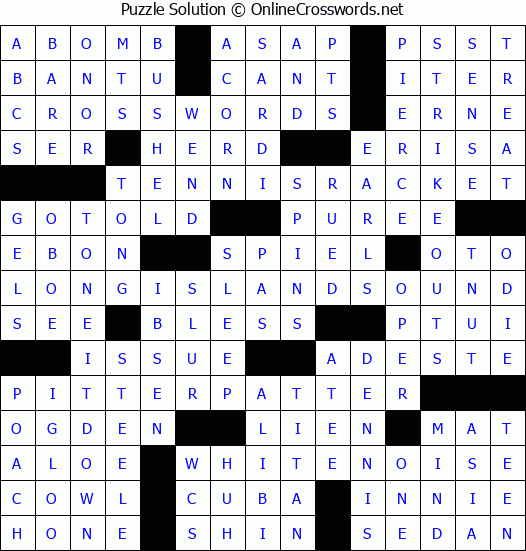 Solution for Crossword Puzzle #3848