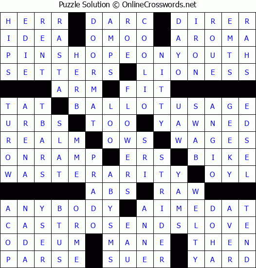 Solution for Crossword Puzzle #3851