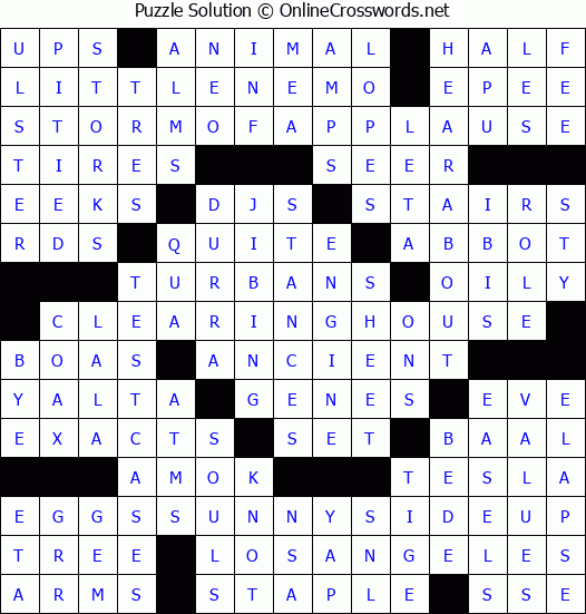 Solution for Crossword Puzzle #3853