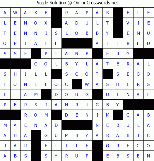 Solution for Crossword Puzzle #3855
