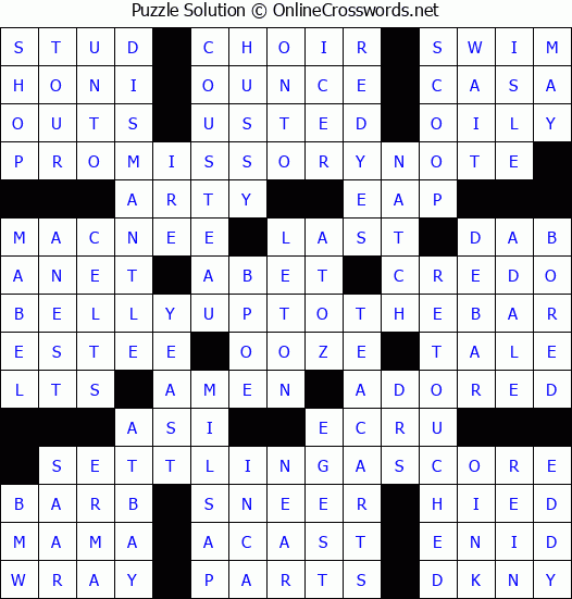 Solution for Crossword Puzzle #3867