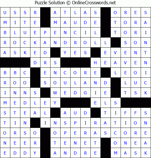 Solution for Crossword Puzzle #3871