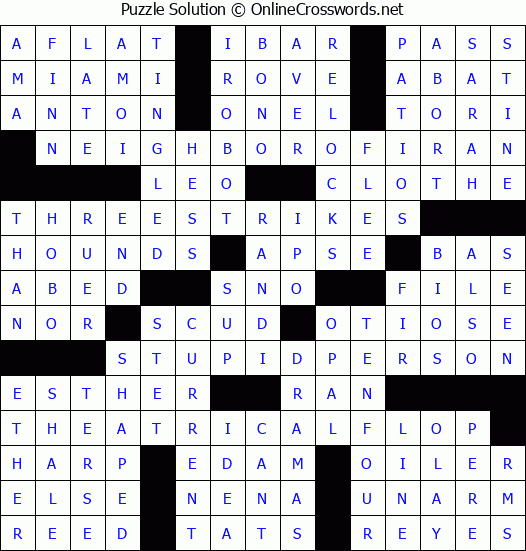 Solution for Crossword Puzzle #3873