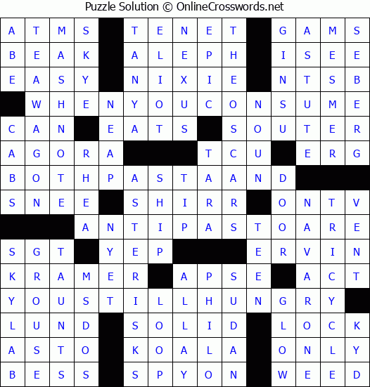 Solution for Crossword Puzzle #3880