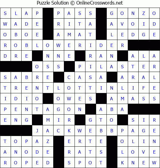 Solution for Crossword Puzzle #3885
