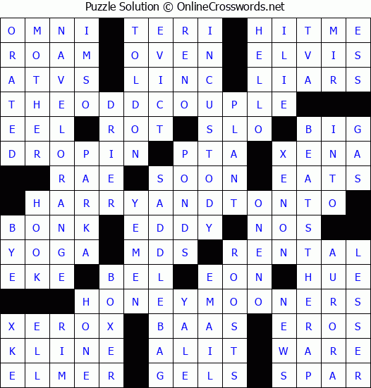 Solution for Crossword Puzzle #3886