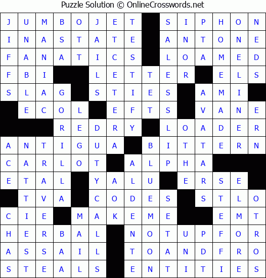 Solution for Crossword Puzzle #3888