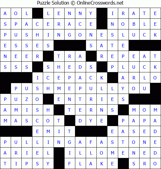 Solution for Crossword Puzzle #3890