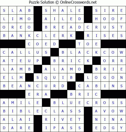 Solution for Crossword Puzzle #3893
