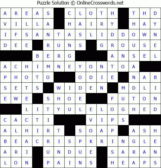 Solution for Crossword Puzzle #3896