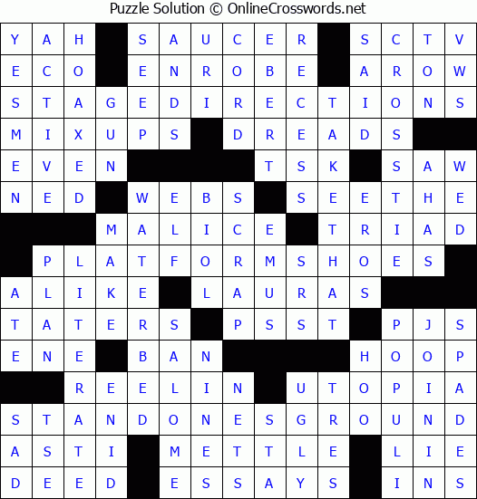 Solution for Crossword Puzzle #3899