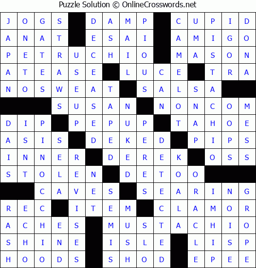 Solution for Crossword Puzzle #3901