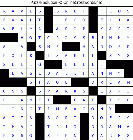 Solution for Crossword Puzzle #3902