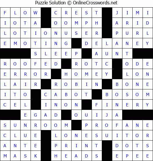 Solution for Crossword Puzzle #3903