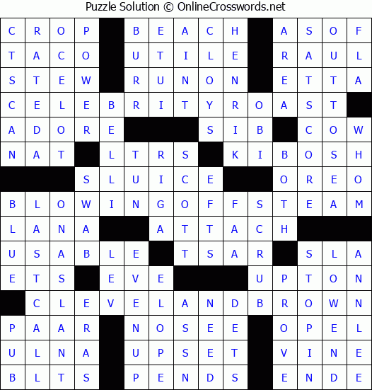 Solution for Crossword Puzzle #3910
