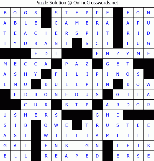 Solution for Crossword Puzzle #3916