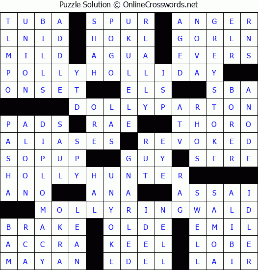 Solution for Crossword Puzzle #3923