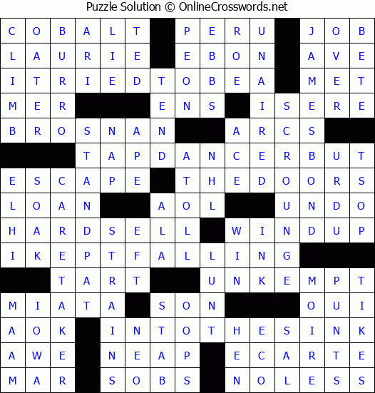 Solution for Crossword Puzzle #3928