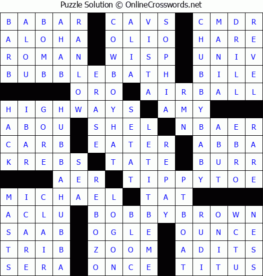 Solution for Crossword Puzzle #3934