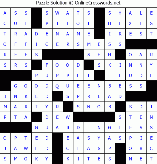 Solution for Crossword Puzzle #3935
