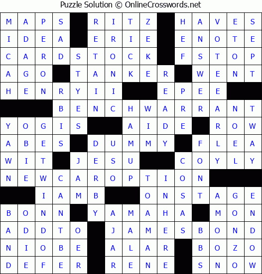 Solution for Crossword Puzzle #3939
