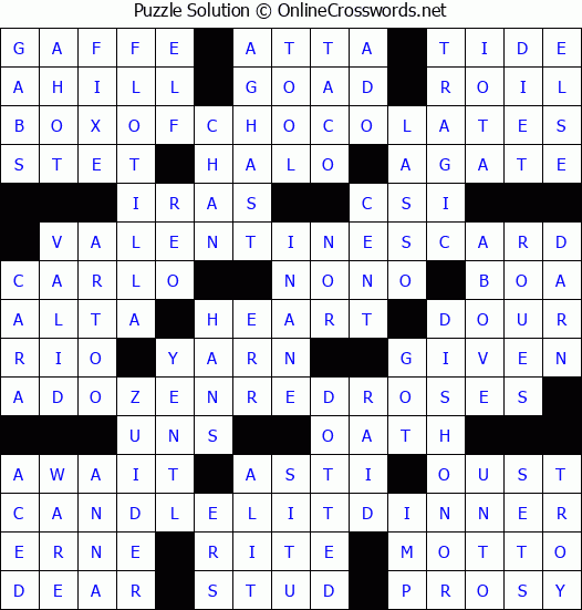 Solution for Crossword Puzzle #3941