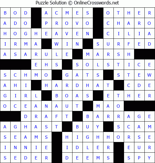 Solution for Crossword Puzzle #3944