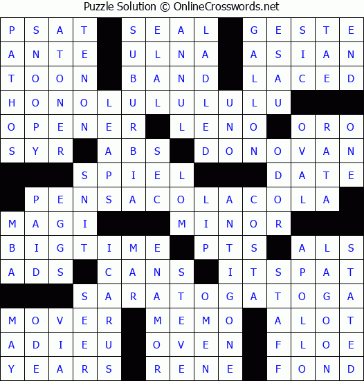 Solution for Crossword Puzzle #3946