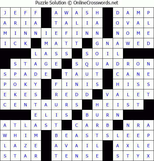 Solution for Crossword Puzzle #3947